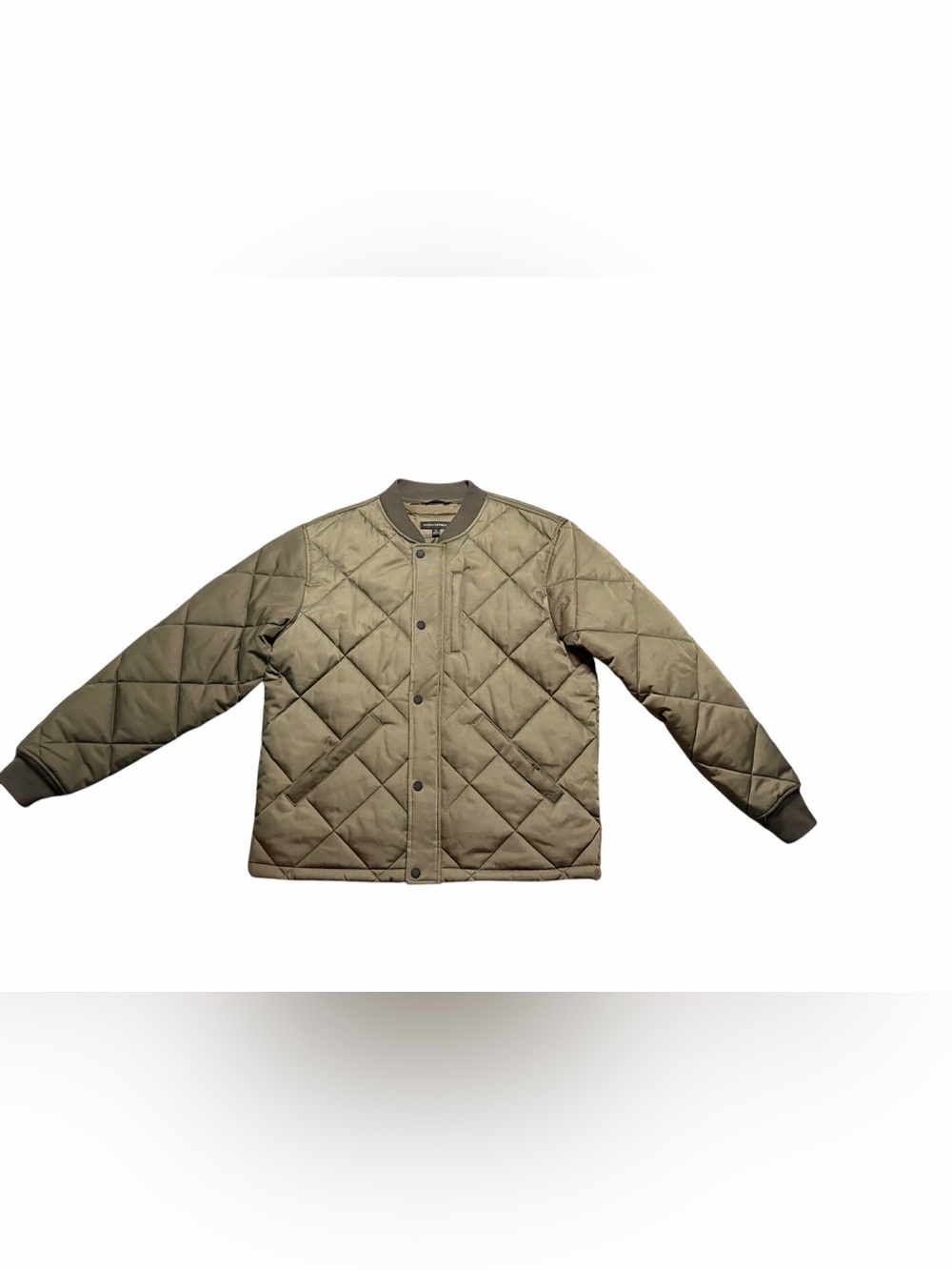 Banana Republic Men’s Quilted Olive Bomber Jacket Size Medium